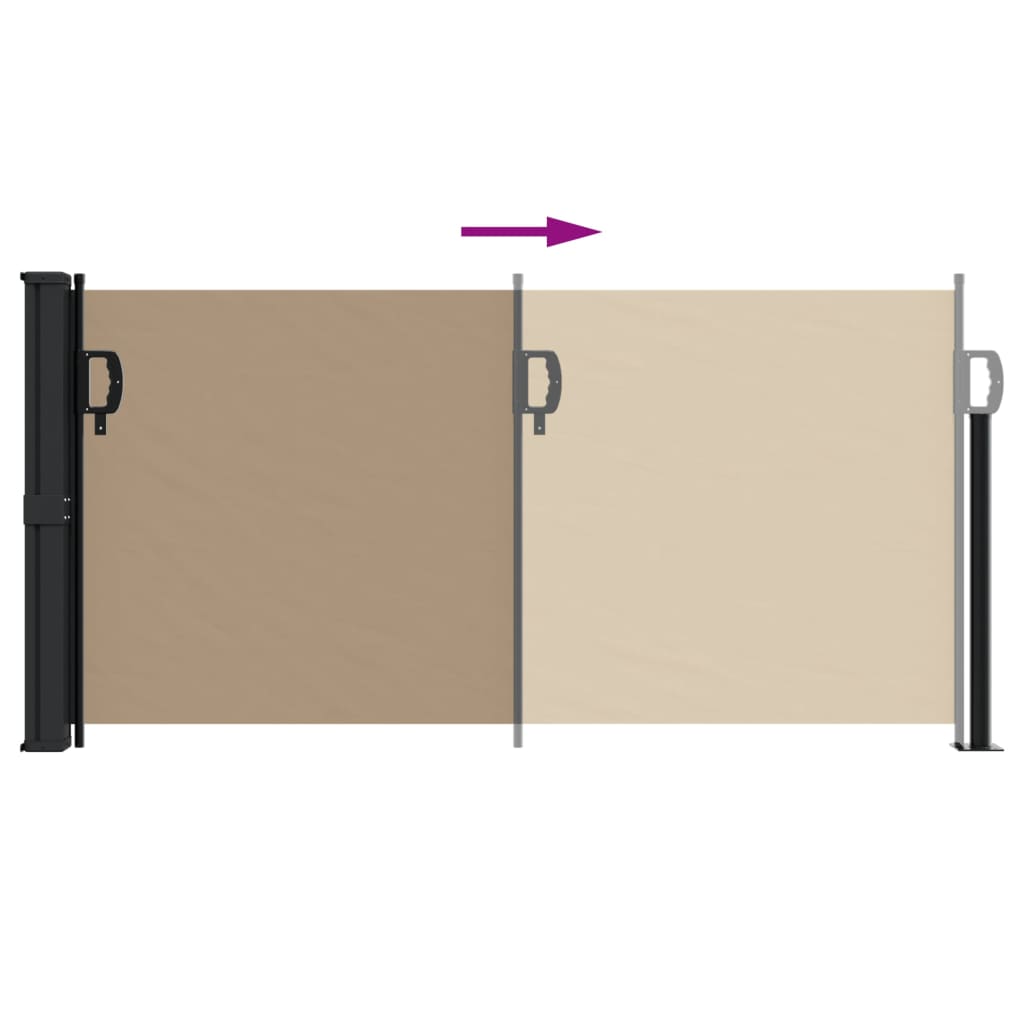 Windscherm uittrekbaar 100x500 cm taupe