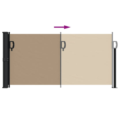 Windscherm uittrekbaar 100x500 cm taupe