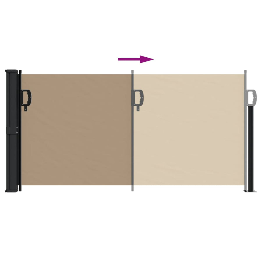 Windscherm uittrekbaar 100x500 cm taupe