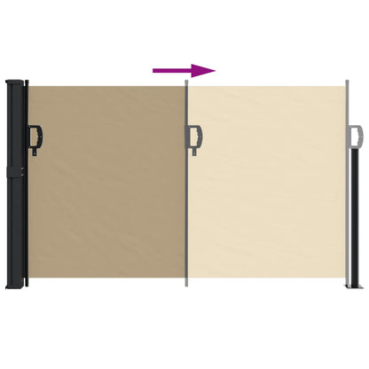 Windscherm uittrekbaar 120x500 cm beige