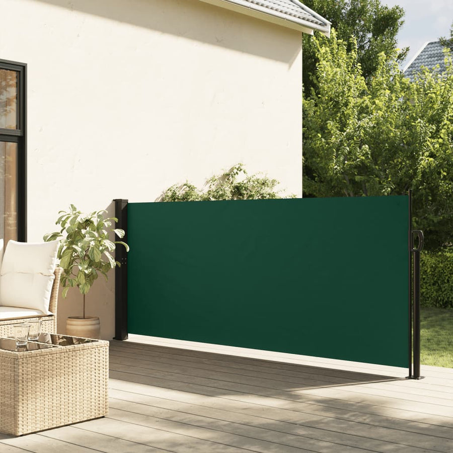 Windscherm uittrekbaar 140x500 cm donkergroen