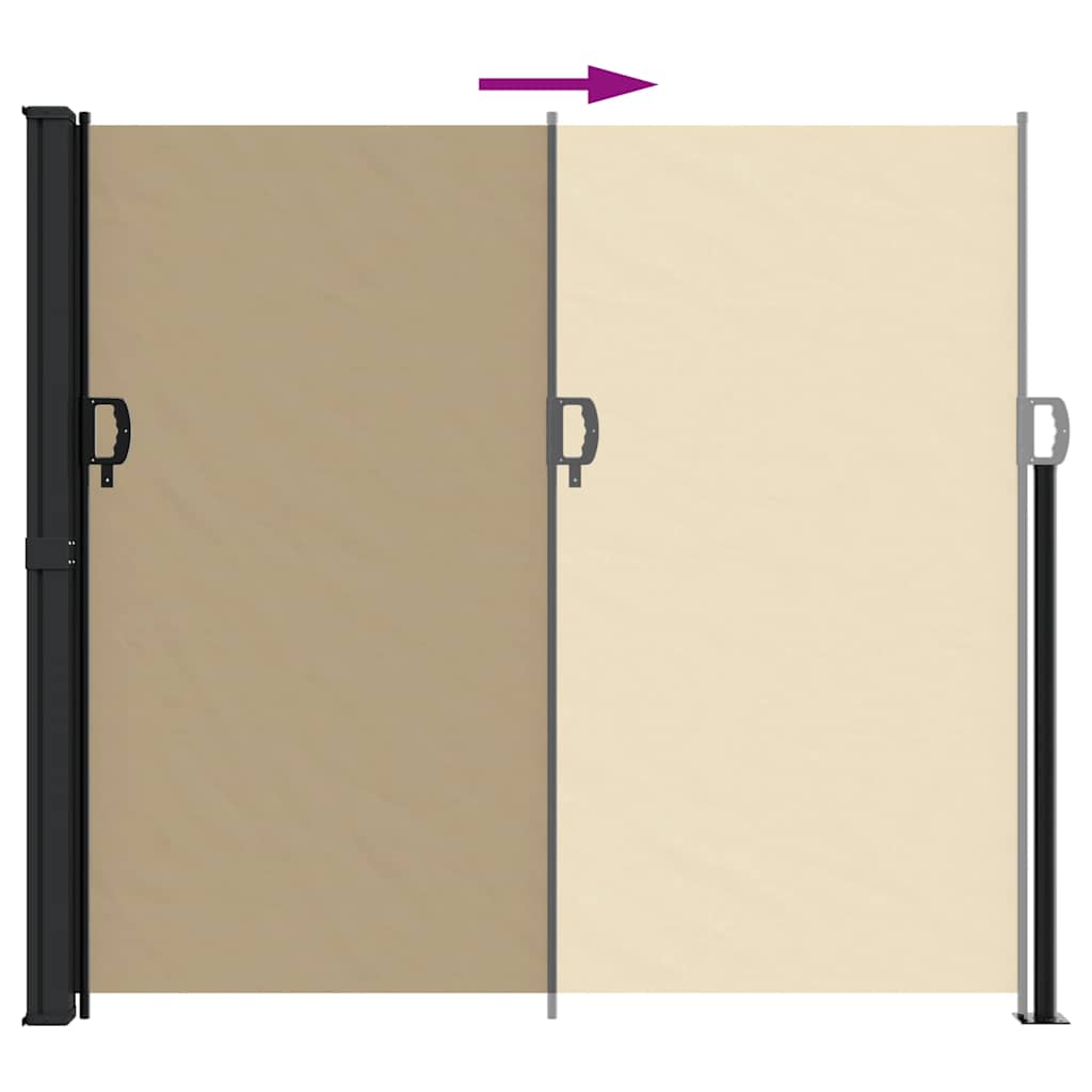 Windscherm uittrekbaar 180x500 cm beige