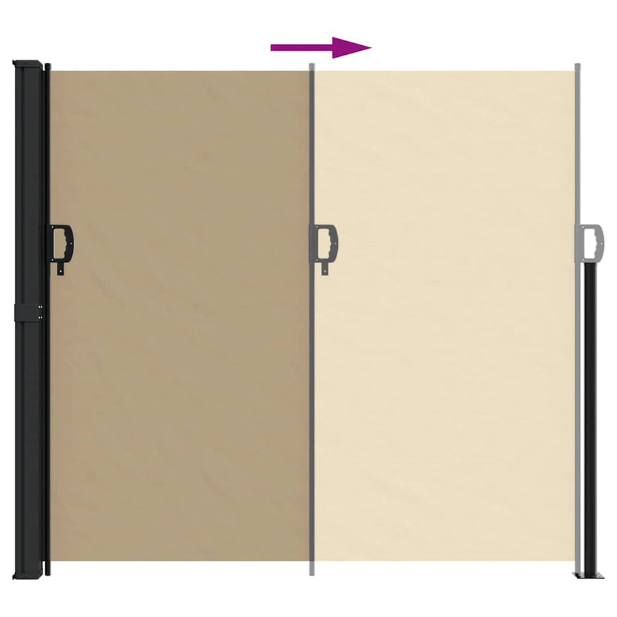 Windscherm uittrekbaar 180x500 cm beige
