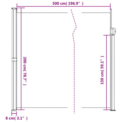 Windscherm Uittrekbaar 200X500 Cm Antracietkleurig