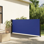Retractable wind screen 140x600 cm blue