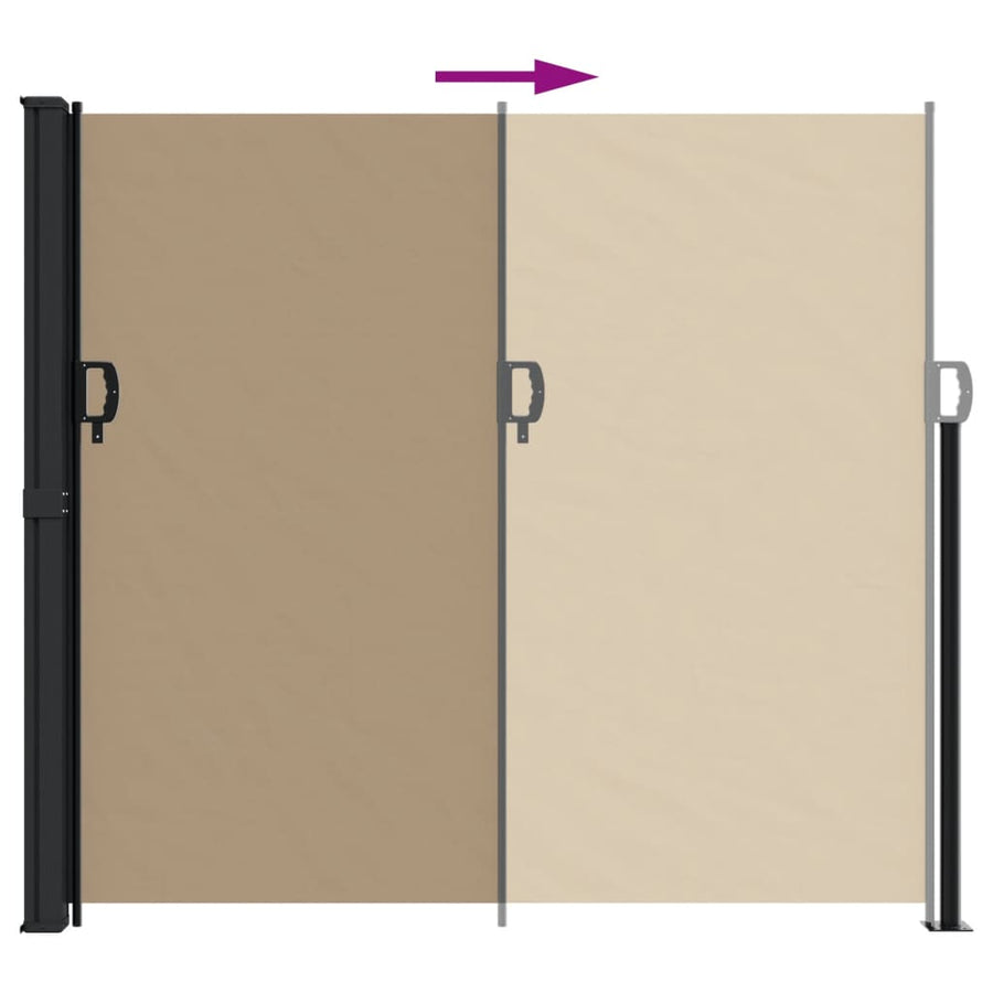 Windscherm uittrekbaar 180x600 cm taupe