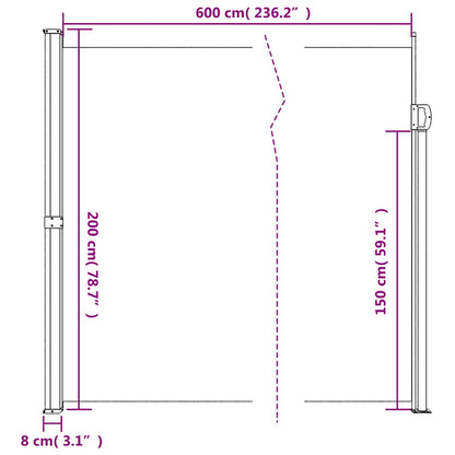 Windscherm Uittrekbaar Kleurig Antraciet 200 x 600 cm