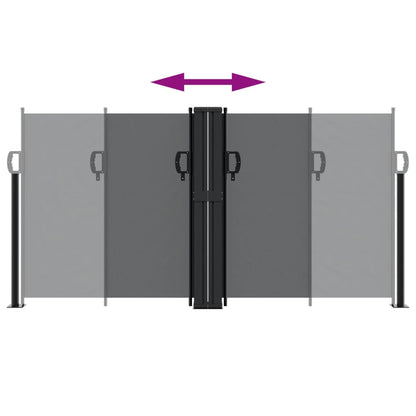 Windscherm Uittrekbaar 120X600 Cm Zwart Blauw
