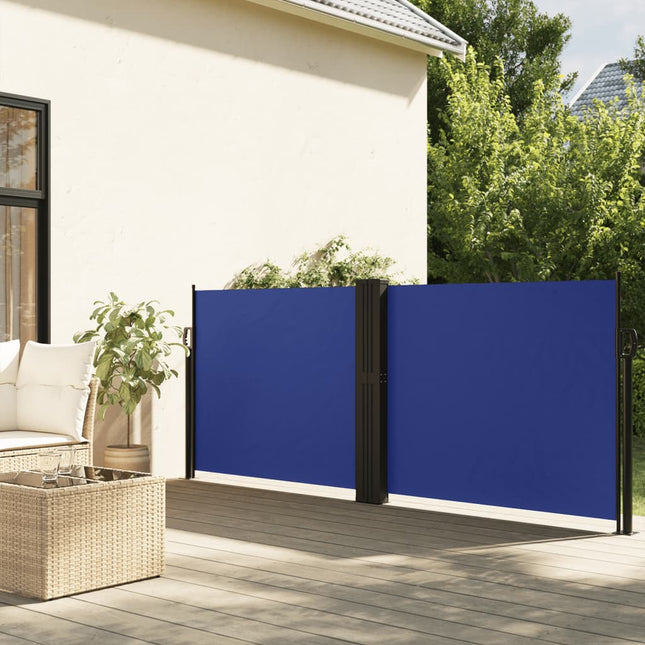 Windscherm Uittrekbaar 120X600 Cm Blauw Blauw