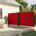 Windscherm uittrekbaar 160x1000 cm rood