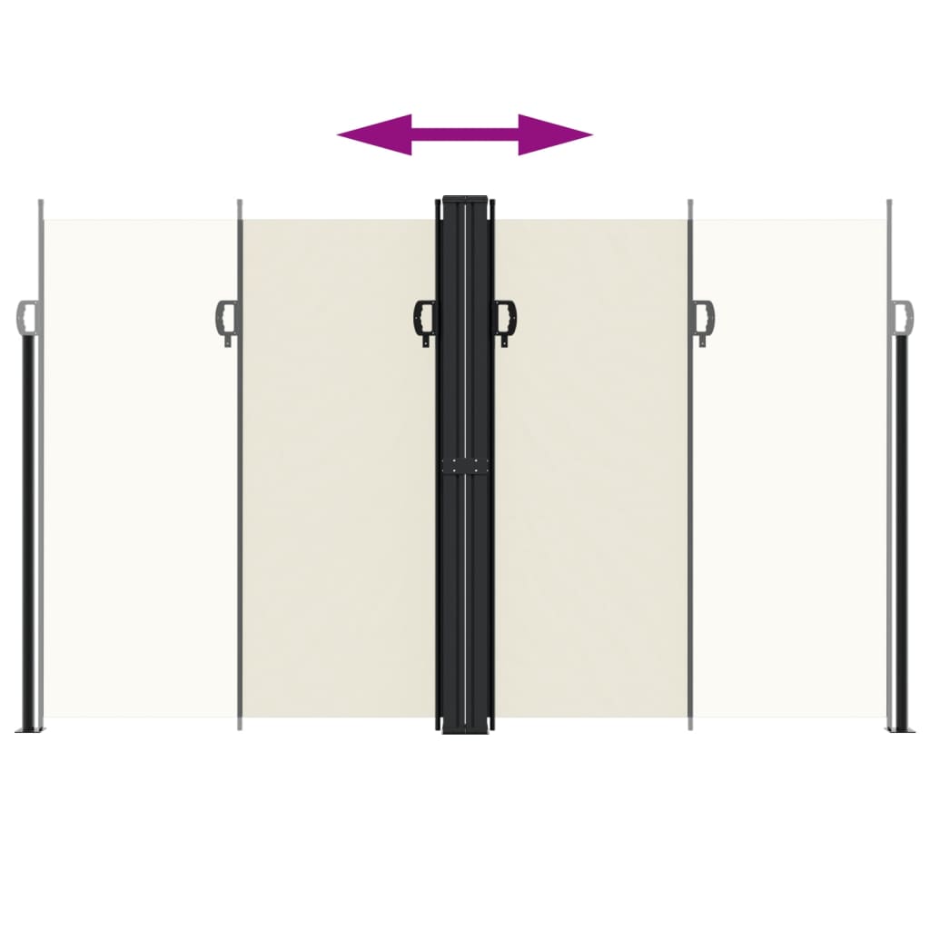 Windscherm uittrekbaar 200x1000 cm crèmekleurig