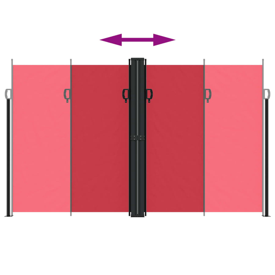 Windscherm uittrekbaar 200x1000 cm rood