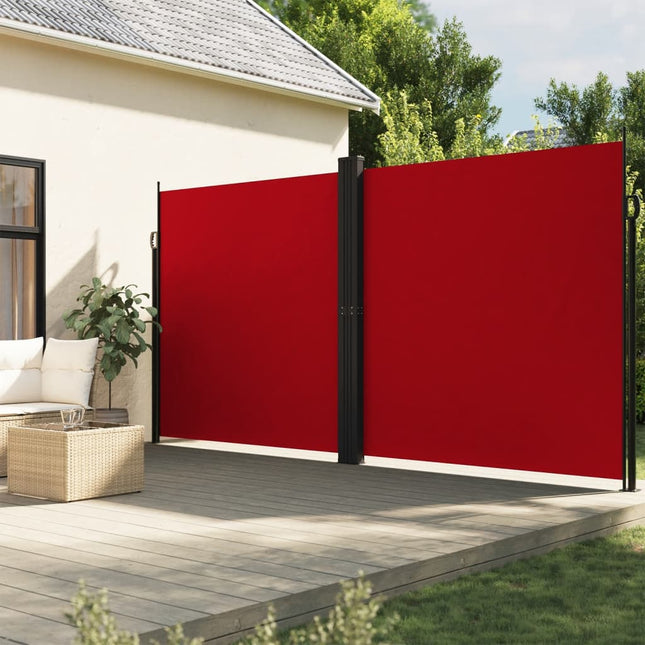 Windscherm uittrekbaar 200x1000 cm rood