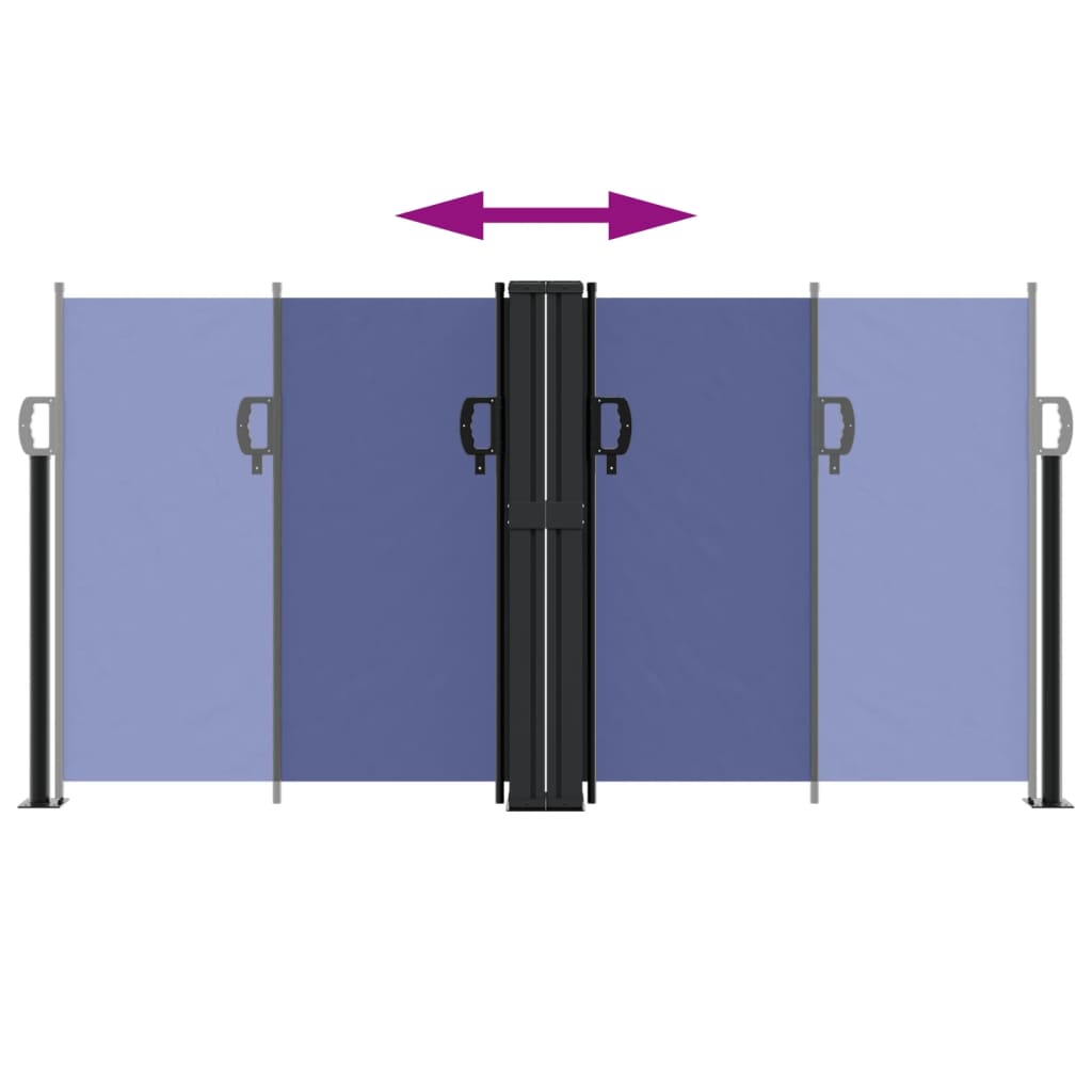 Windscherm uittrekbaar 120x1200 cm blauw