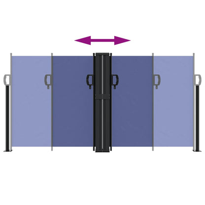 Windscherm uittrekbaar 120x1200 cm blauw