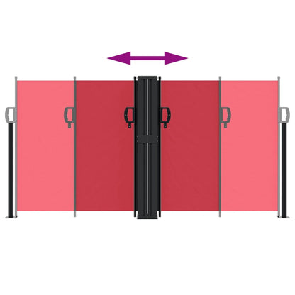 Windscherm uittrekbaar 120x1200 cm rood
