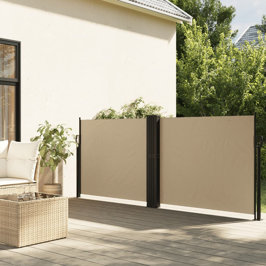Windscherm uittrekbaar 120x1200 cm beige