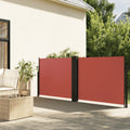 Extendable wind screen 120x1200 cm terracotta-coloured