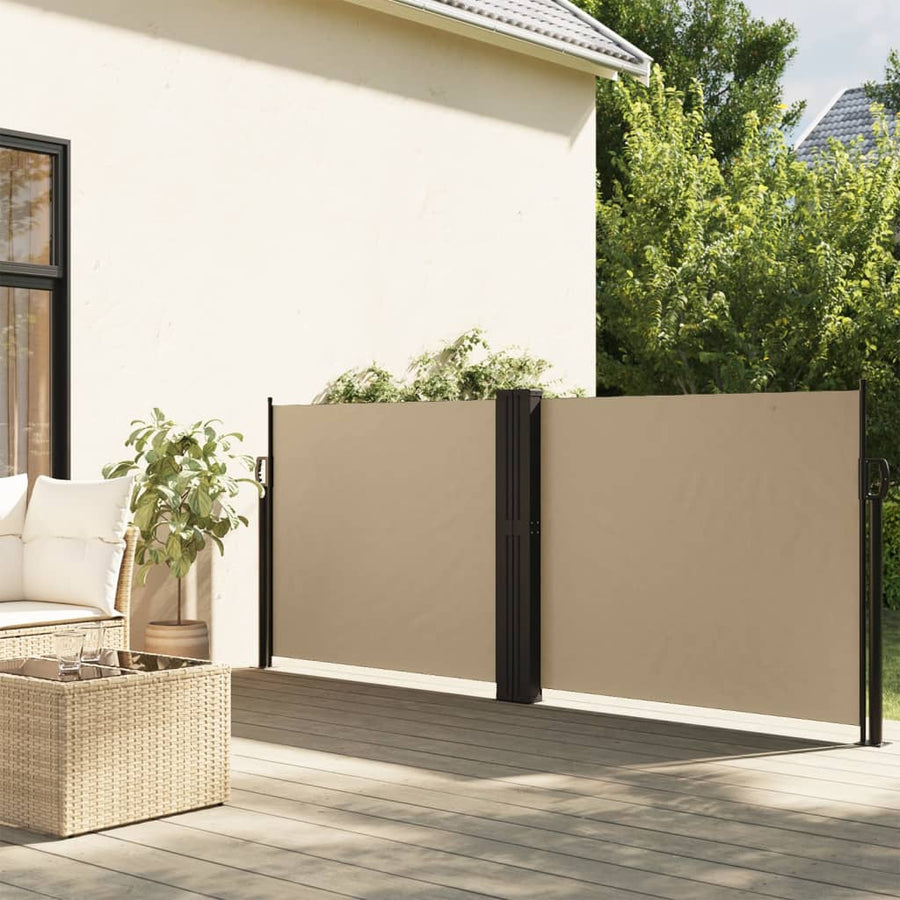 Windscherm uittrekbaar 140x1200 cm beige
