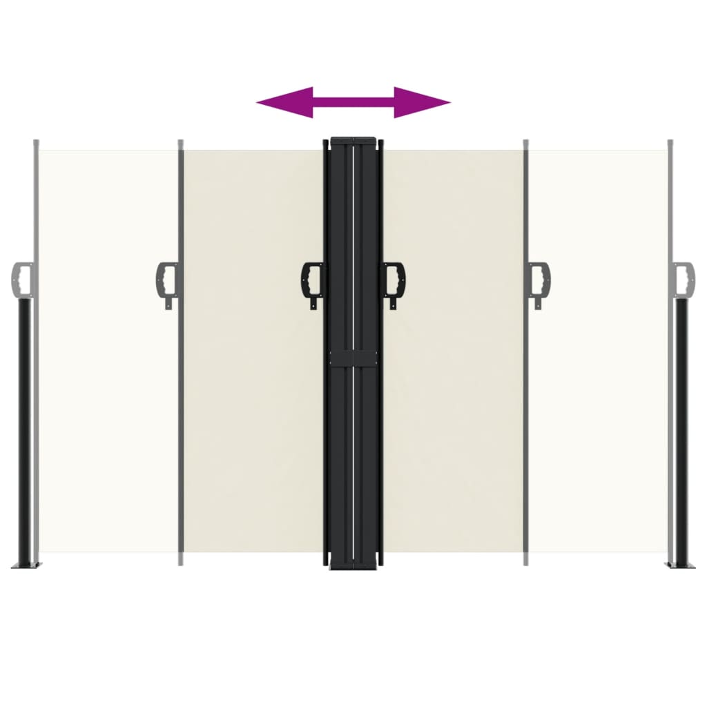 Windscherm uittrekbaar 160x1200 cm crèmekleurig