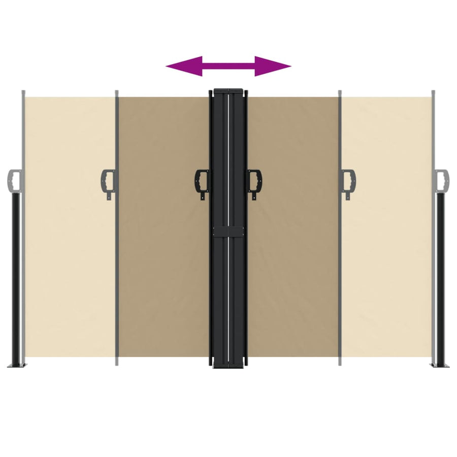 Windscherm uittrekbaar 160x1200 cm beige