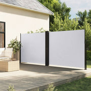 Windscherm uittrekbaar 180x1200 cm wit polyester