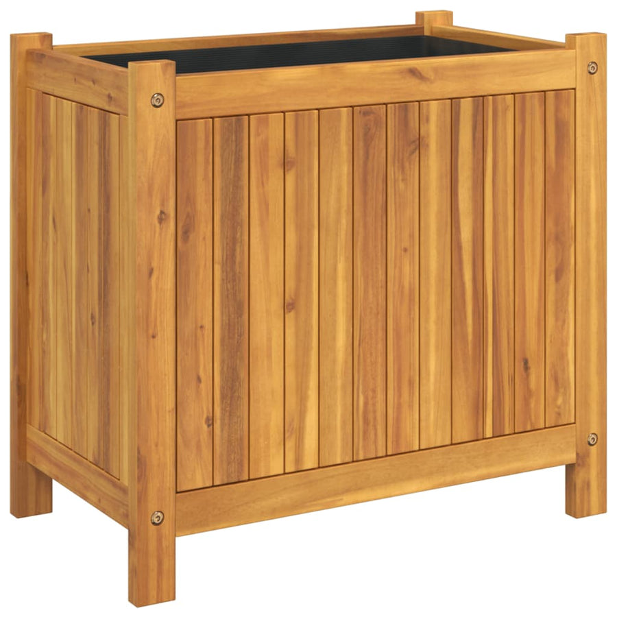 Plantenbak Met Voering Massief Acaciahout 54 x 31 x 50 cm