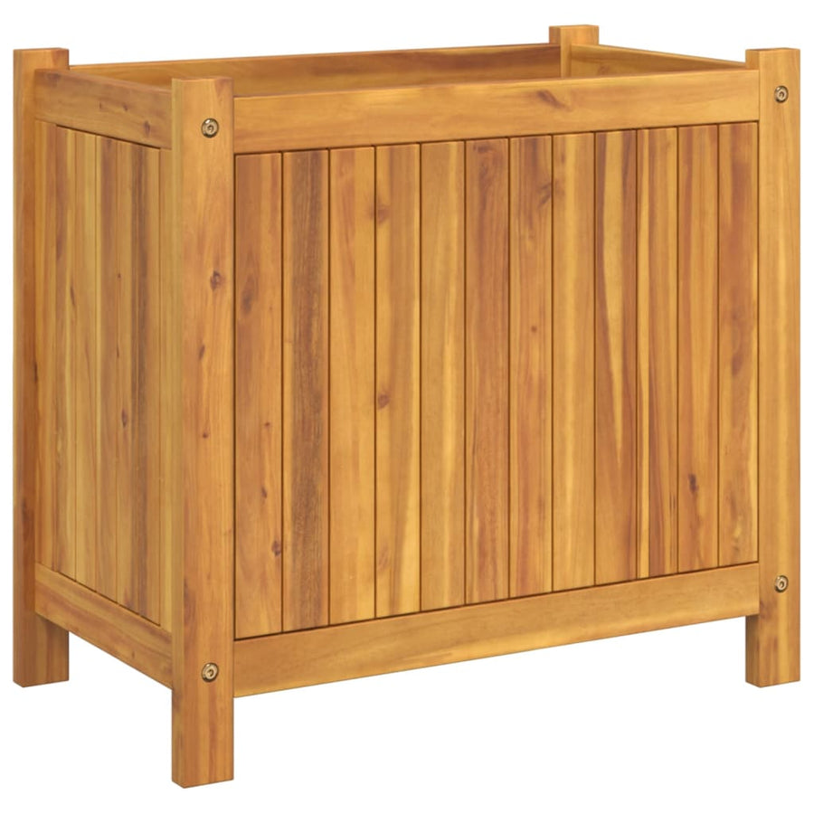 Plantenbak Met Voering Massief Acaciahout 54 x 31 x 50 cm