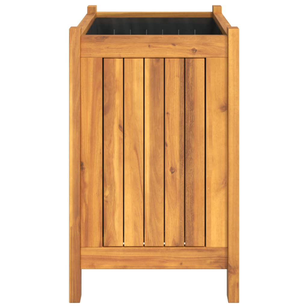 Plantenbak Met Voering Massief Acaciahout 54 x 31 x 50 cm
