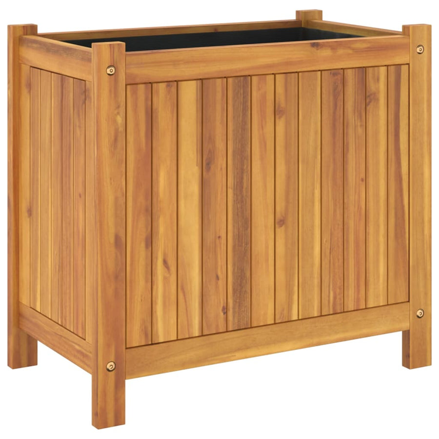 Plantenbak Met Voering Massief Acaciahout 54 x 31 x 50 cm