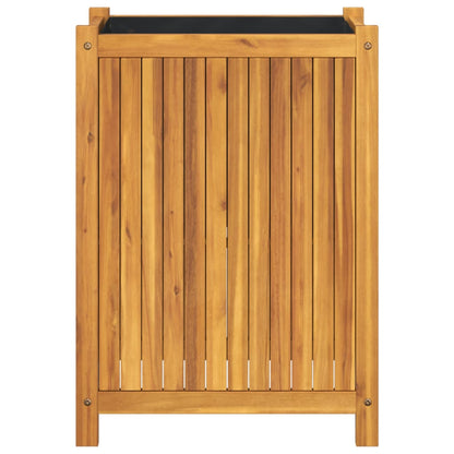Plantenbak met voering 54x31x75 cm massief acaciahout