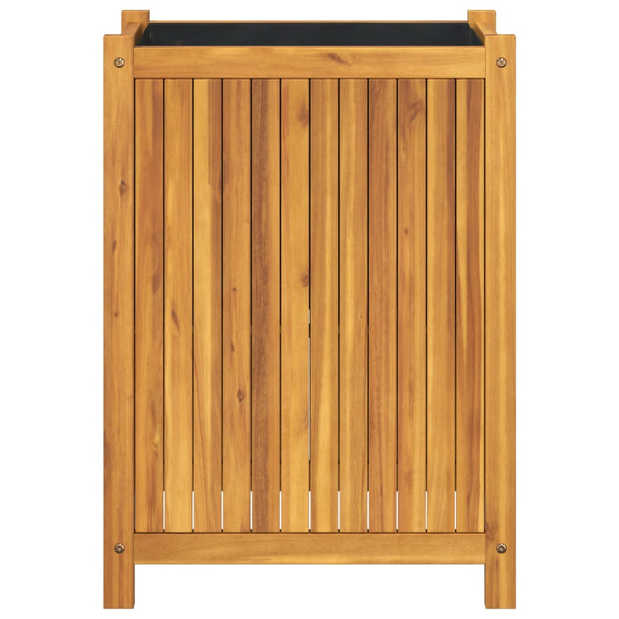 Plantenbak met voering 54x31x75 cm massief acaciahout