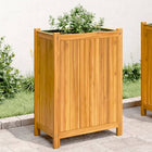 Planter with liner 54x31x75 cm solid acacia wood