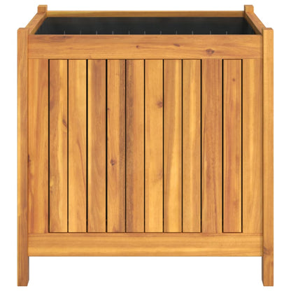 Plantenbak met voering 50x50x50 cm massief acaciahout
