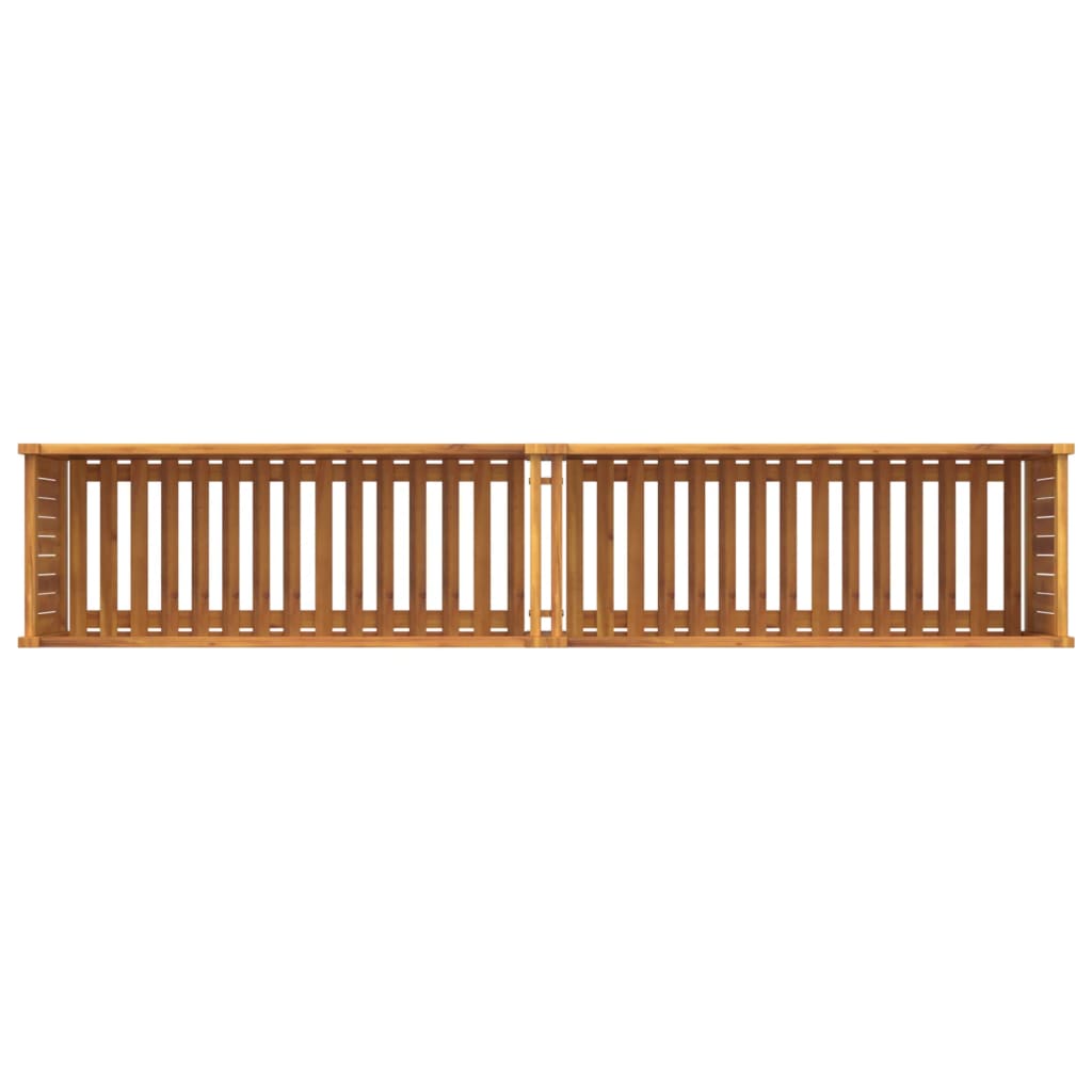Plantenbak met voering 199x38,5x50 cm massief acaciahout