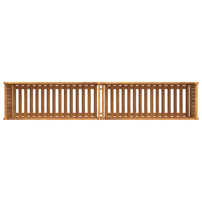 Plantenbak met voering 199x38,5x50 cm massief acaciahout