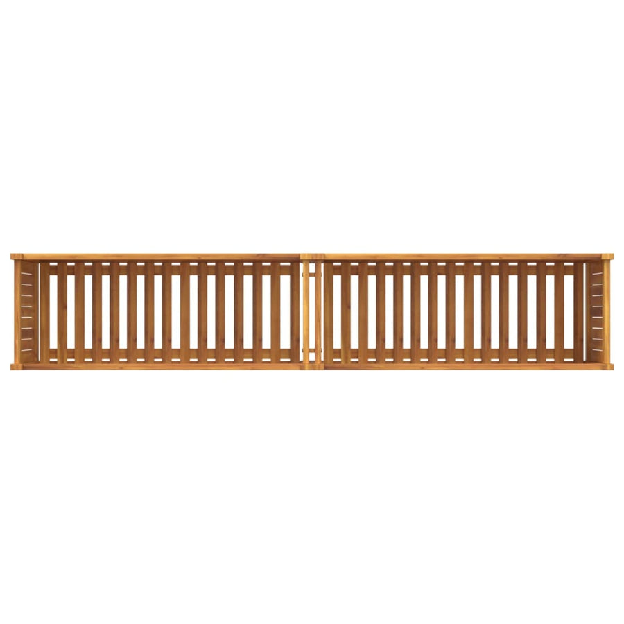 Plantenbak met voering 199x38,5x50 cm massief acaciahout