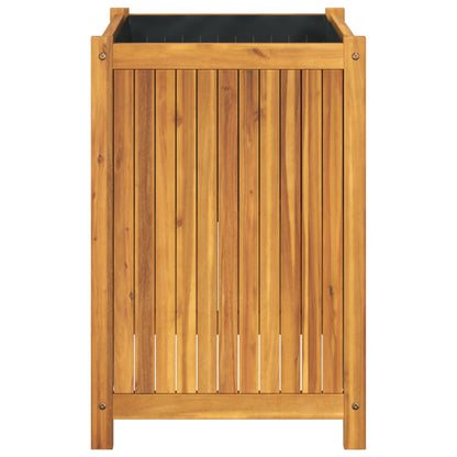 Plantenbak Met Voering Massief Acaciahout 50 x 50 x 75 cm