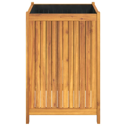Plantenbak Met Voering Massief Acaciahout 50 x 50 x 75 cm