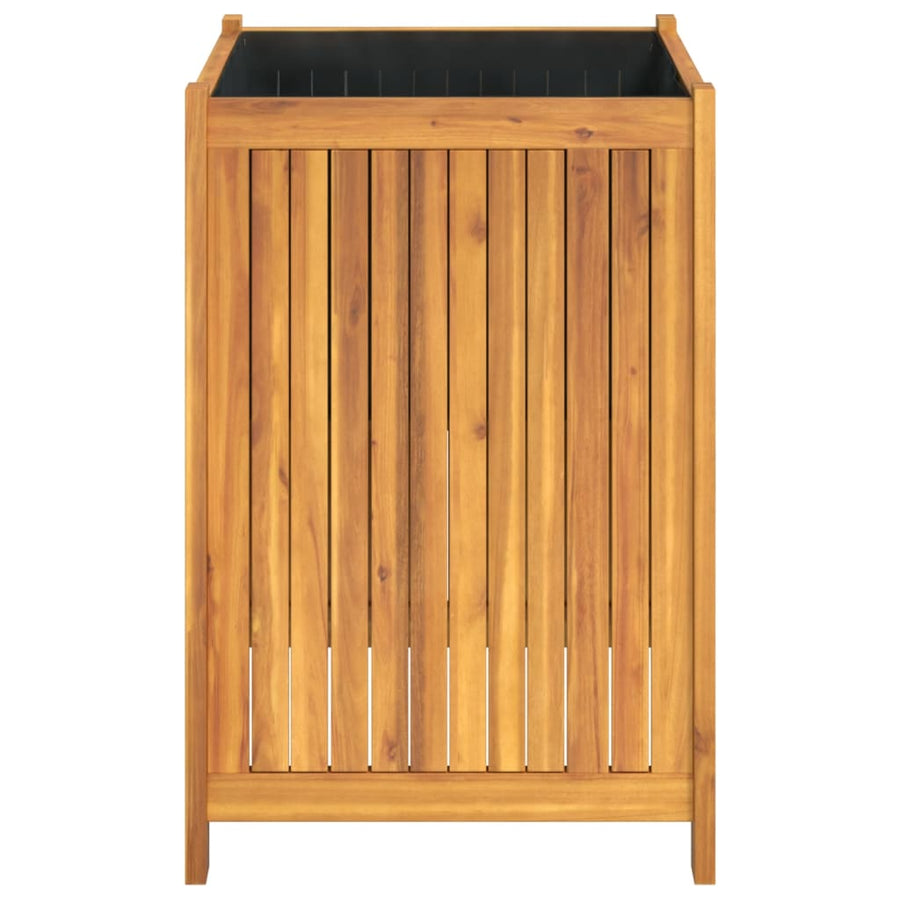 Plantenbak Met Voering Massief Acaciahout 50 x 50 x 75 cm