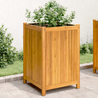 Planter with liner 50x50x75 cm solid acacia wood