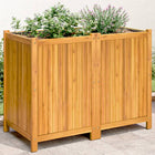 Planter with liner 100x50x75 cm solid acacia wood