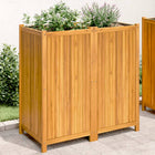 Planter with liner 100x50x100 cm solid acacia wood
