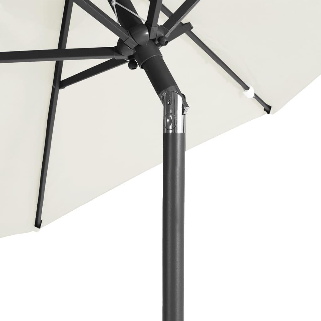 Parasol Met Stalen Paal 225X225X212 Cm Wit