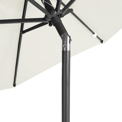 Parasol Met Stalen Paal 225X225X212 Cm Wit