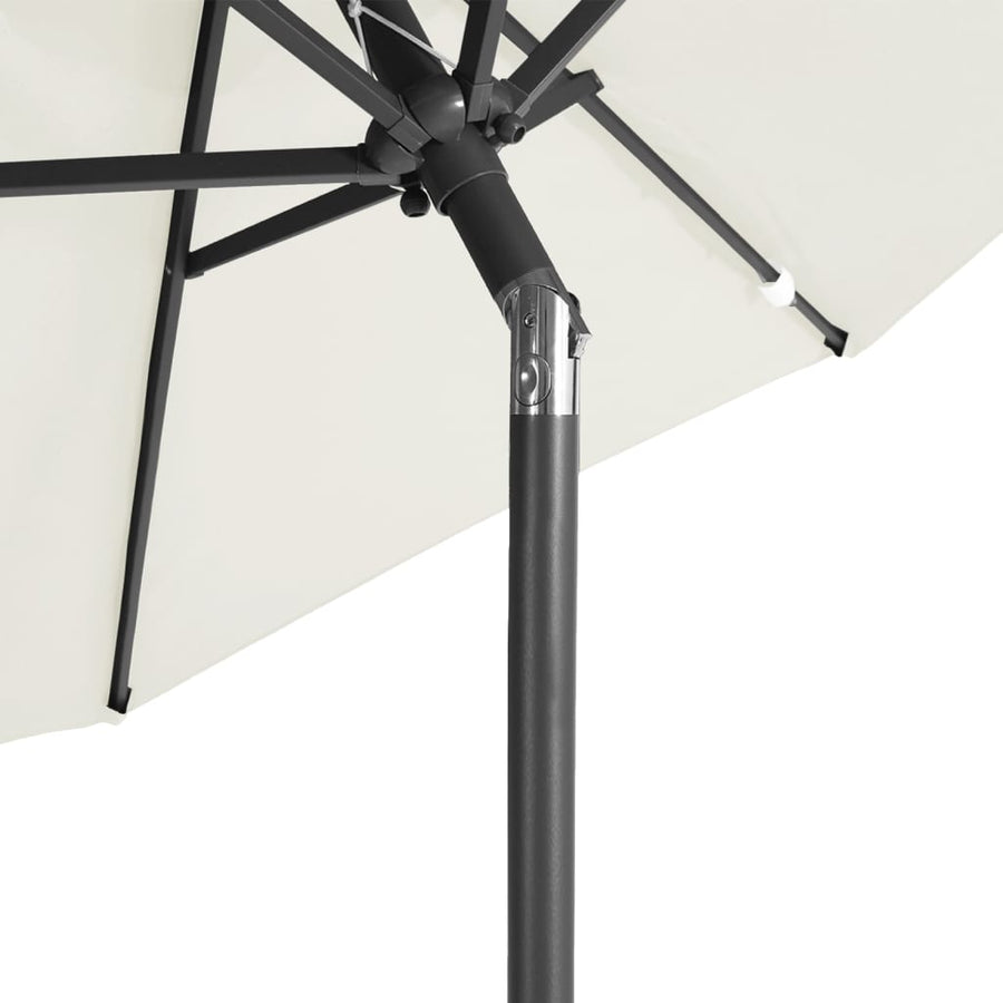 Parasol Met Stalen Paal 225X225X212 Cm Wit