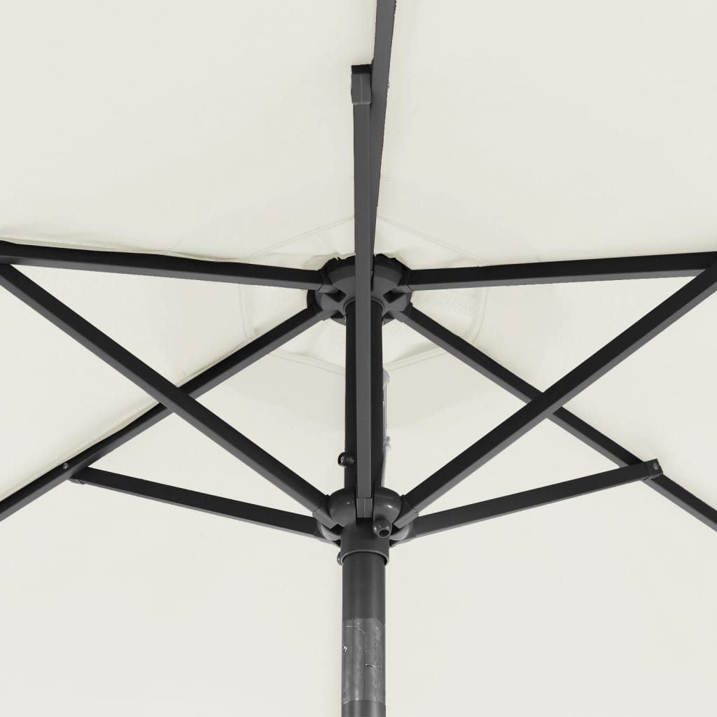 Parasol Met Stalen Paal 225X225X212 Cm Wit