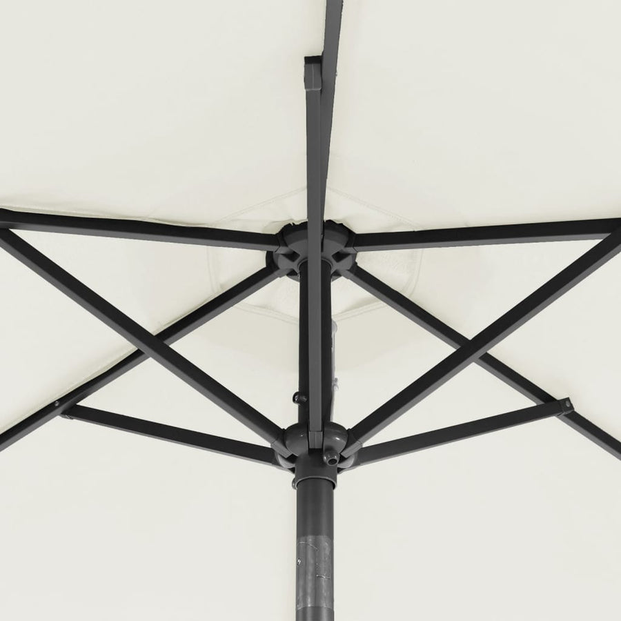 Parasol Met Stalen Paal 225X225X212 Cm Wit