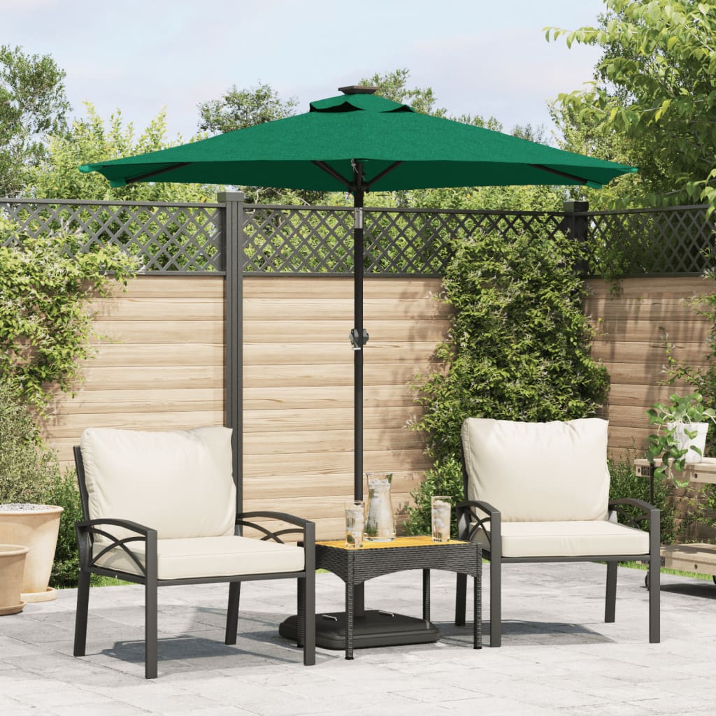 Parasol Met Stalen Paal 225X225X212 Cm Groen