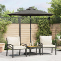 Parasol with steel pole 225x225x212 cm anthracite